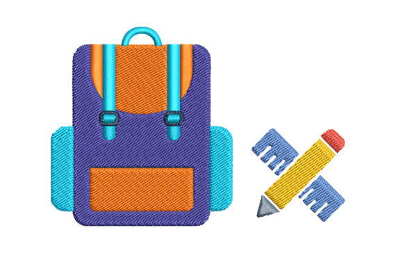 Charming School Supplies Embroidery Design