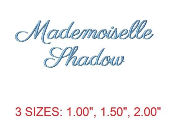 Elegant Mademoiselle Shadow Font for Embroidery