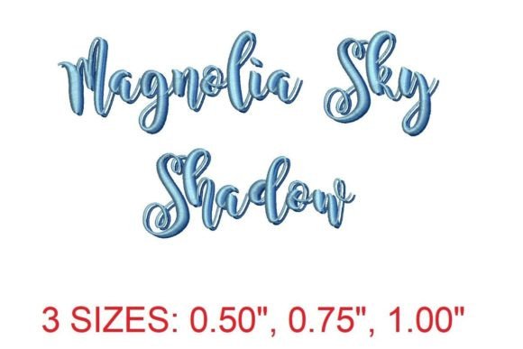 Elevate Your Sweatshirt Line with Magnolia Sky Shadow Embroidery Font