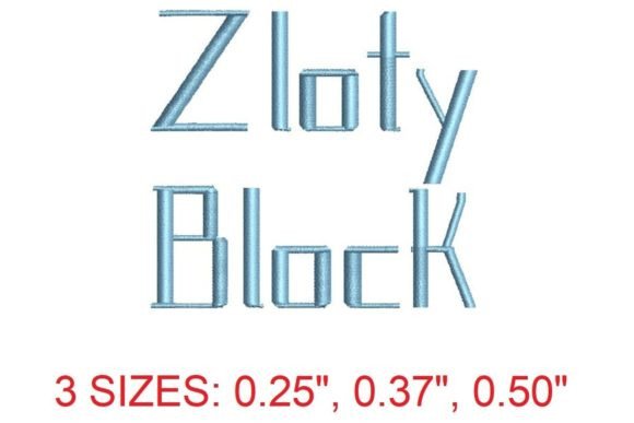 Zloty Block Embroidery Font: Bold and Creative